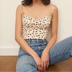 Reformation Marion Finch Sweetheart Neck Top 4